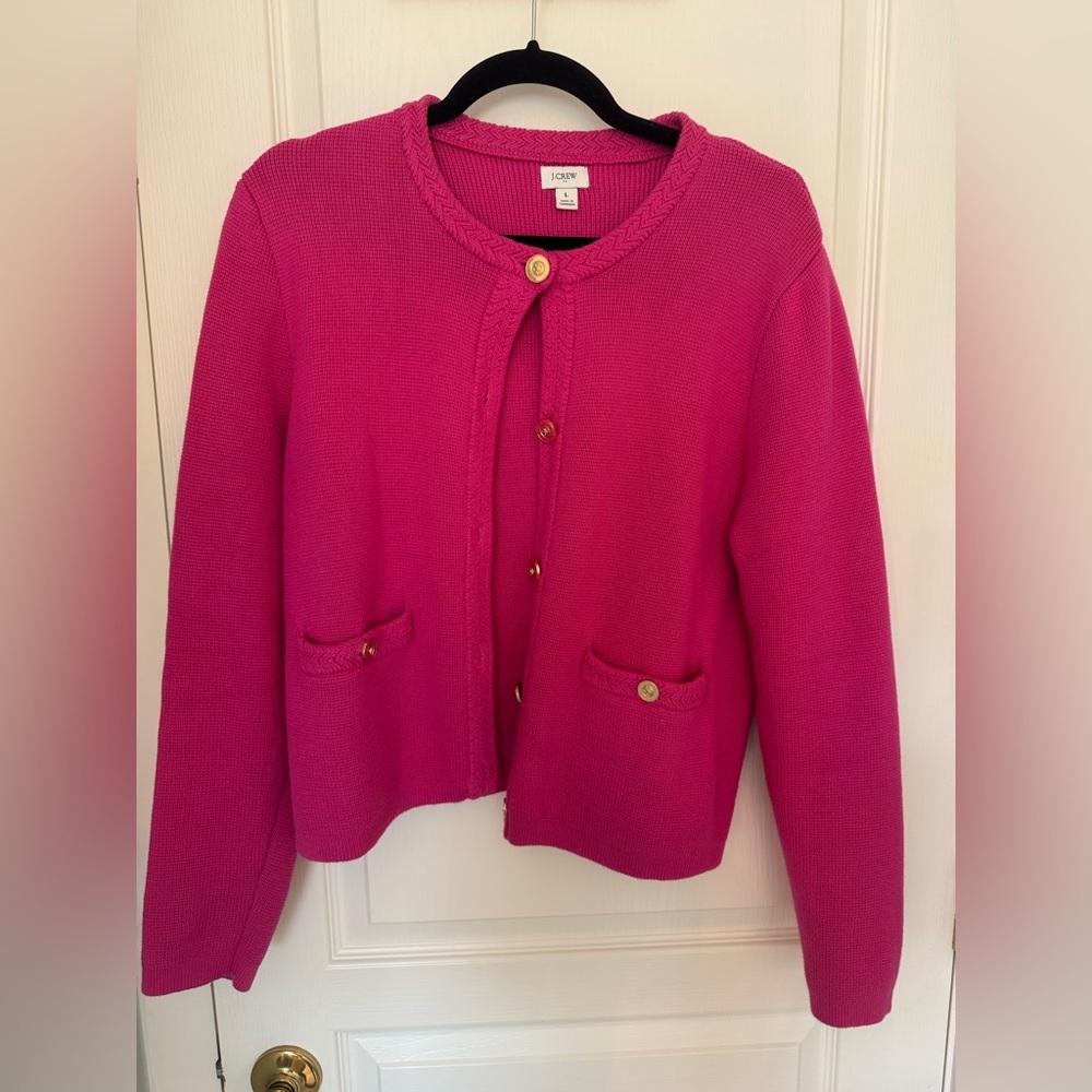 J. Crew Vibrant Pink Lady Jacket Cardigan